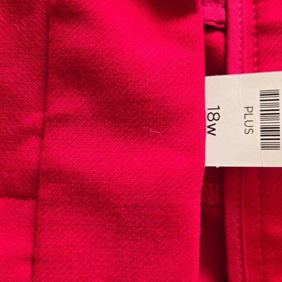 NWT Talbots Gorgeous Red Pleated Front Wool Blend Full Length Pants 18W - Picture 2 of 6